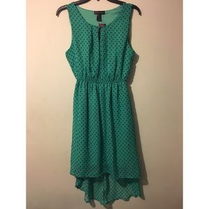 Teal-Green Polka-Dot Dress